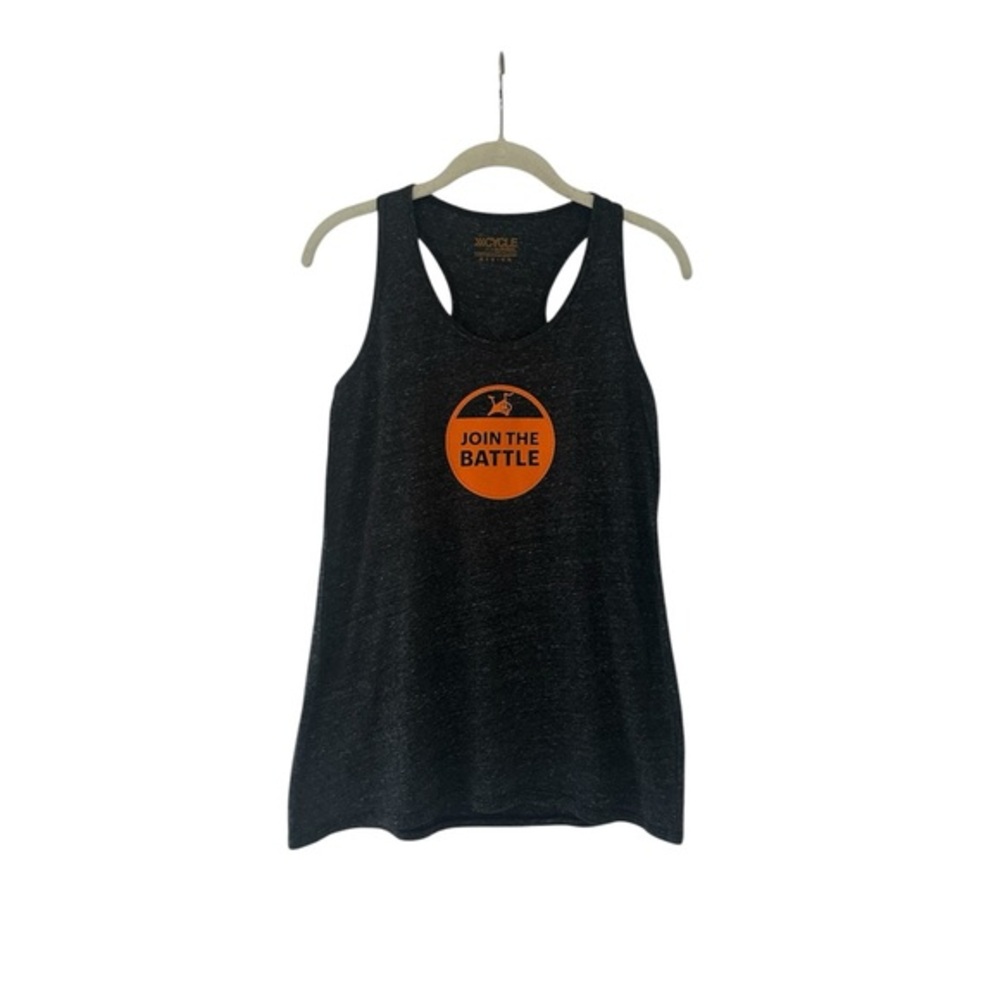 Cycle for Survival Black Tank Top with Orange Graphic